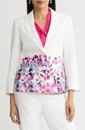 KASPER Floral Print Two-Button Jacket