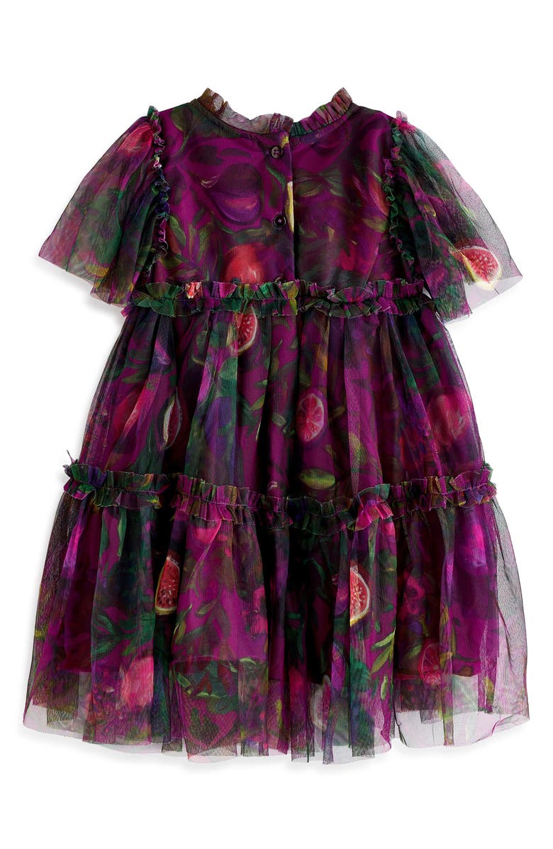 NEXT Kids' Fruit Print Tiered Tulle Party Dress, Alternate, color, 