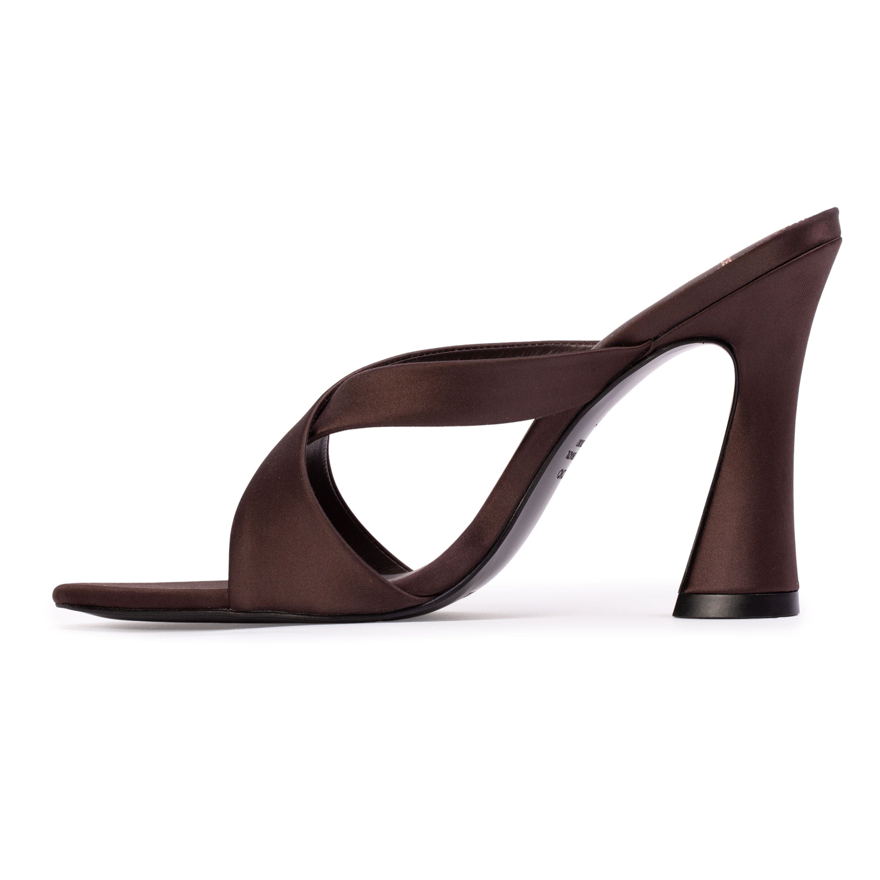 BLACK SUEDE STUDIO Zoey 100 Satin Sandal, Alternate, color, Cacao Satin