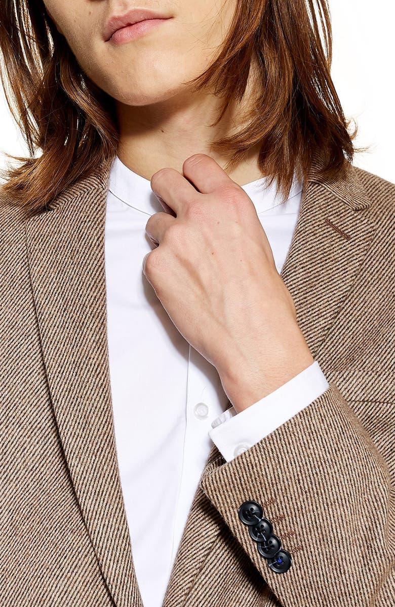 Topman Skinny Fit Wool Blend Blazer, Alternate, color,