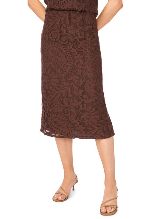 Lace Pull-On Midi Skirt