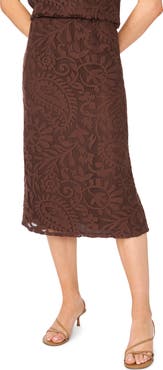 Halogen® Lace Pull-On Midi Skirt