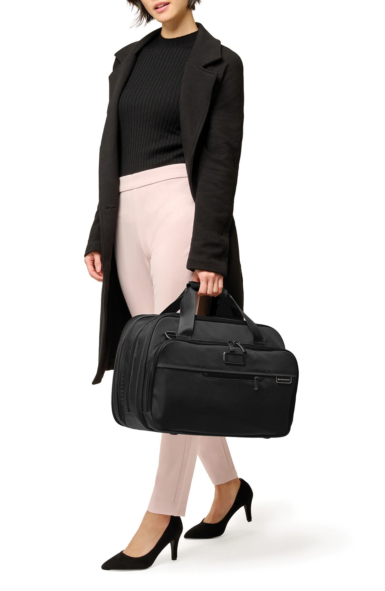 Briggs & Riley Baseline 17-Inch Expandable Cabin Bag, Alternate, color, Black