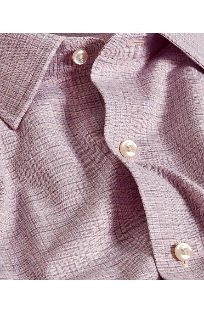 David Donahue Cotton & Cashmere Check Sport Shirt, Alternate, color, Pink/ Multi