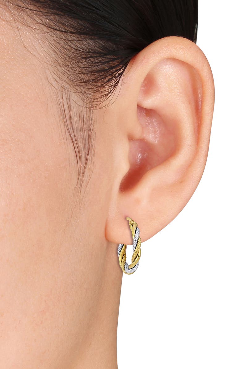 DELMAR Twisted Two-Tone Hoop Earrings, Alternate, color, Multi-Color