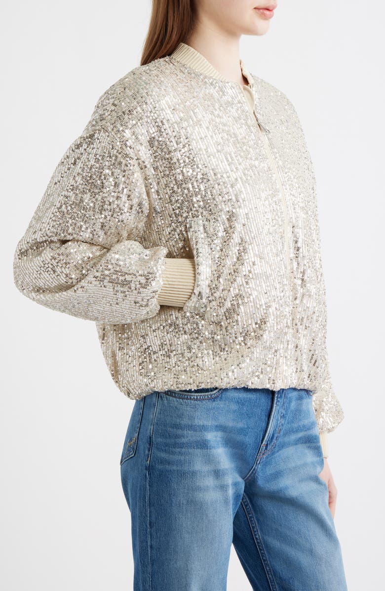 BOSS Orange Jilloi Sequin Bomber Jacket, Alternate, color, 