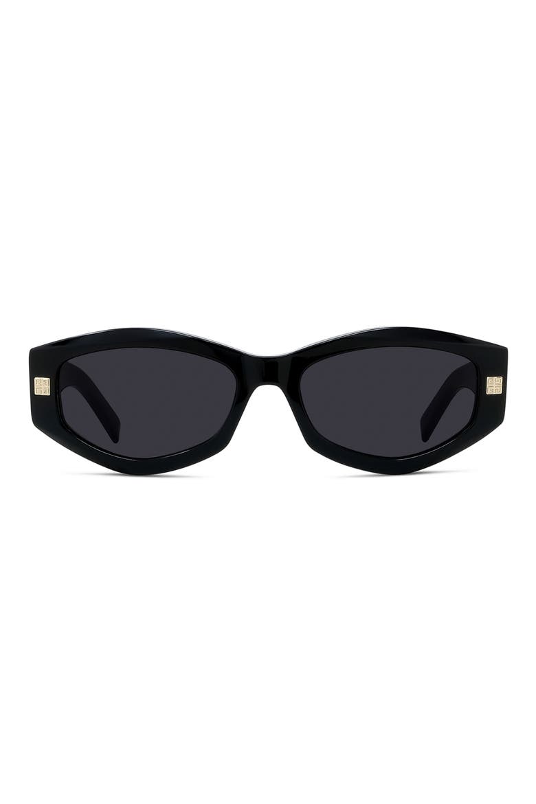 GVDAY 54mm Square Sunglasses, Main, color, SHINY BLACK / SMOKE