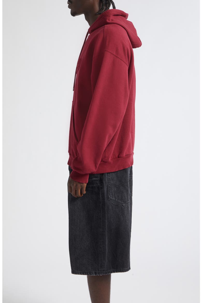 Logo Appliqué Cotton Hoodie, Alternate, color, 6164 BURGUNDY