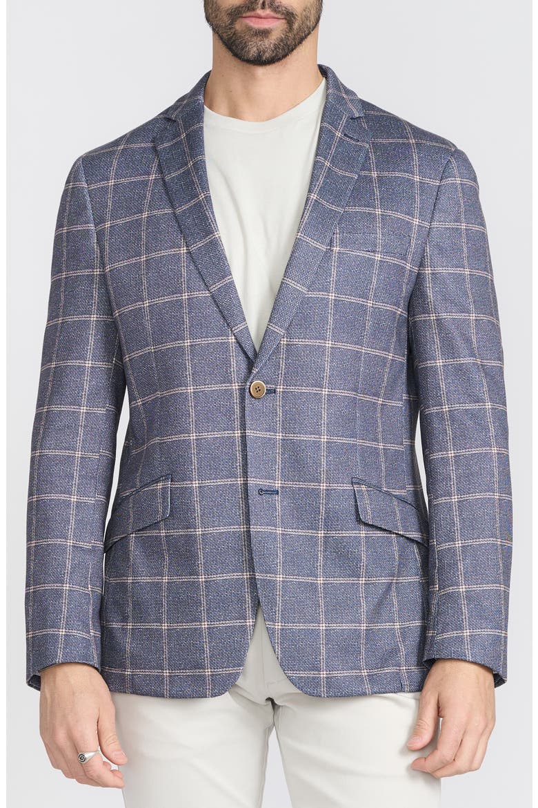 Navy & Tan Birdseye Blazer, Main, color, NAVY