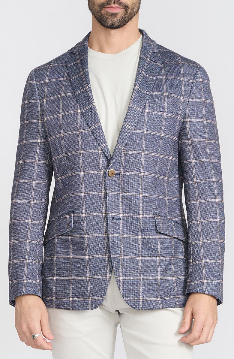 SAVILE ROW CO Navy & Tan Birdseye Blazer, Main, color, Navy