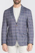 SAVILE ROW CO Navy & Tan Birdseye Blazer