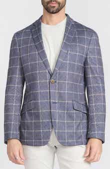 SAVILE ROW CO Navy & Tan Birdseye Blazer