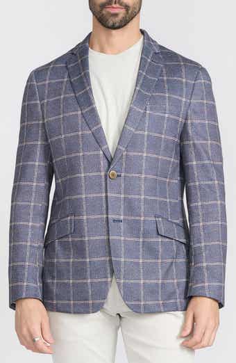 SAVILE ROW CO Navy & Tan Birdseye Blazer
