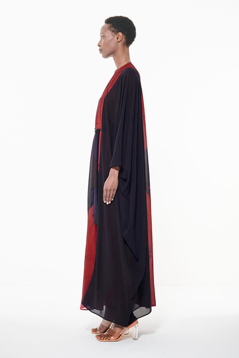 Belted Printed Kaftan, Alternate, color, Multicolor