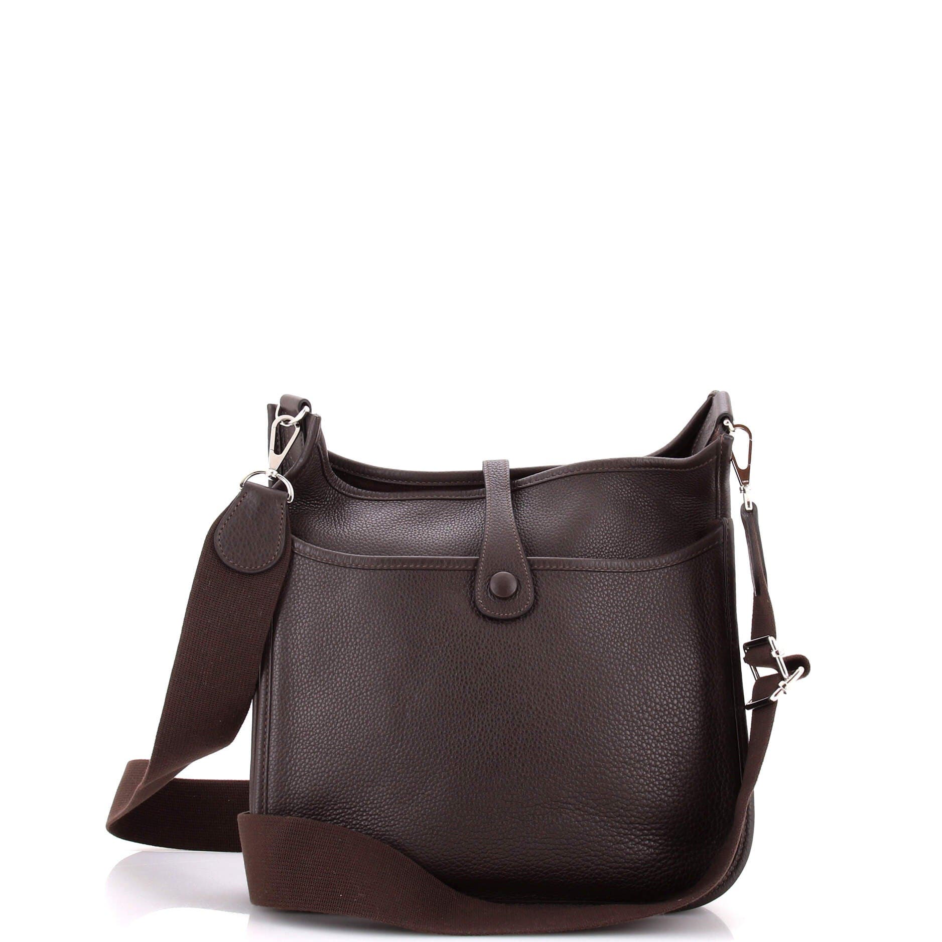 Pre-Owned Hermes Evelyne Bag Gen III Clemence PM, Alternate, color, Ebene