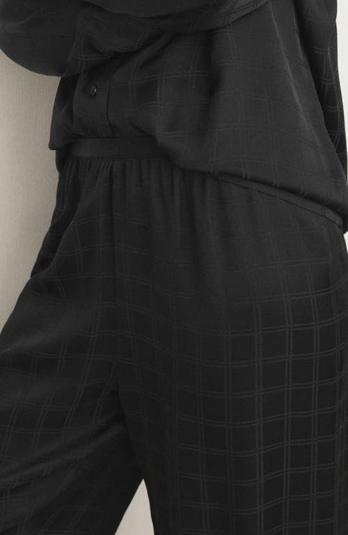 Mango Check Pajama Pants In Black