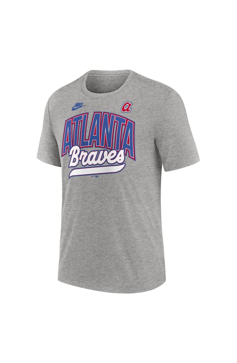 Nike Men's Nike Heather Gray Atlanta Braves Cooperstown Collection Retro Tri-Blend T-Shirt, Alternate, color,