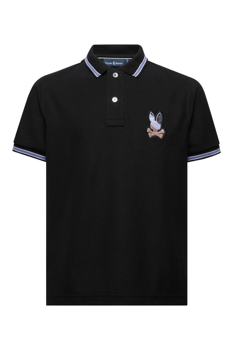 Kids' Dante Pima Cotton Piqué Polo, Main, color, BLACK