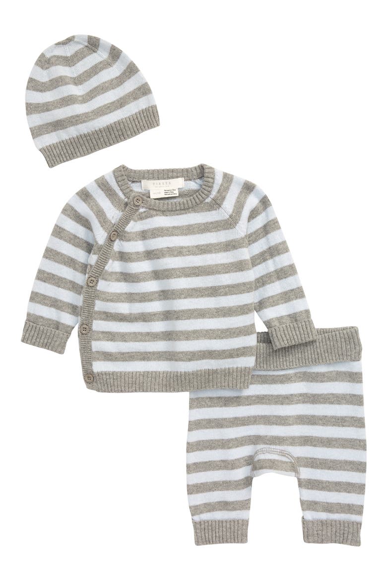 Cashmere Sweater, Knit Pants & Hat Set, Main, color, LIGHT BLUE