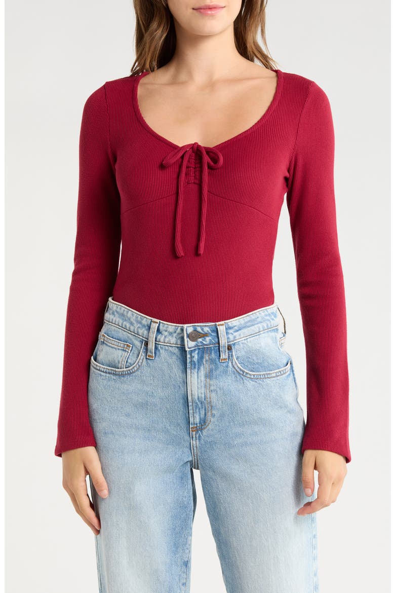 Front Tie Top, Main, color, RHUBARB