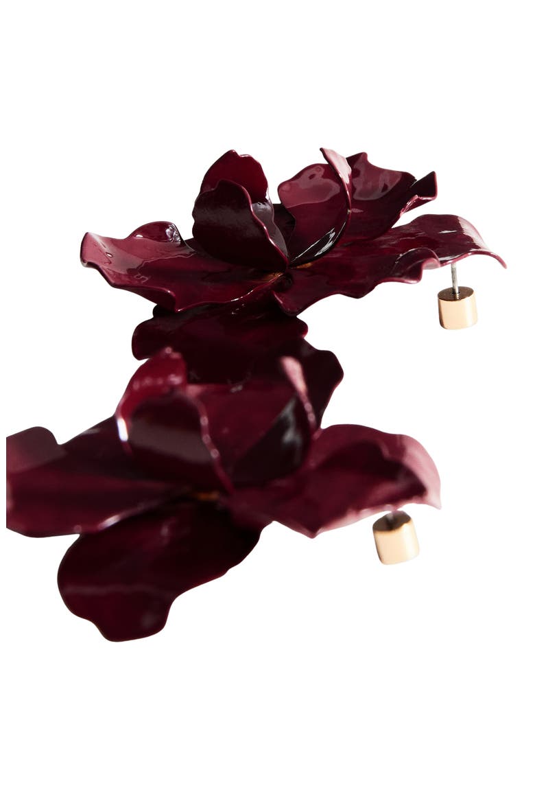 Flower Statement Stud Earrings, Alternate, color, MAROON