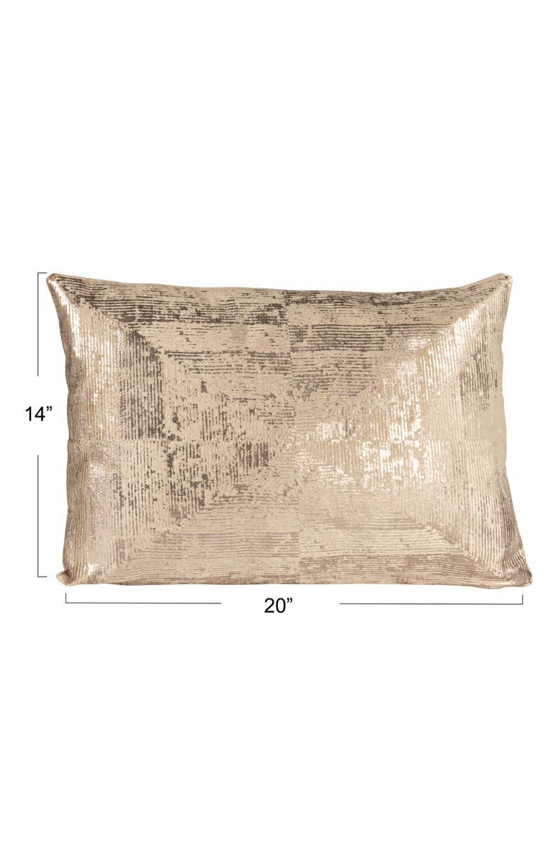 Storied Home Aureate Sands Velvet Lumbar Pillow, Gold and Sand, Alternate, color, Tan