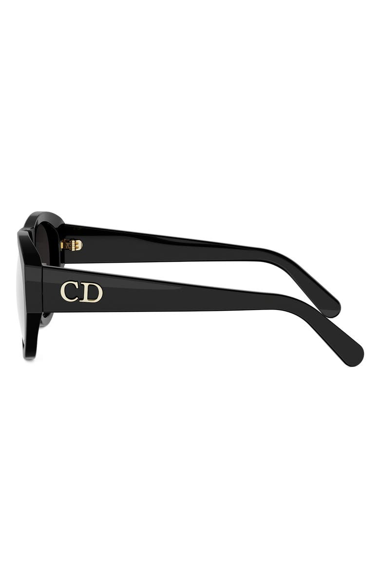 DIOR Glow A1I Gradient Pilot Sunglasses, Alternate, color, Shiny Black / Gradient Smoke