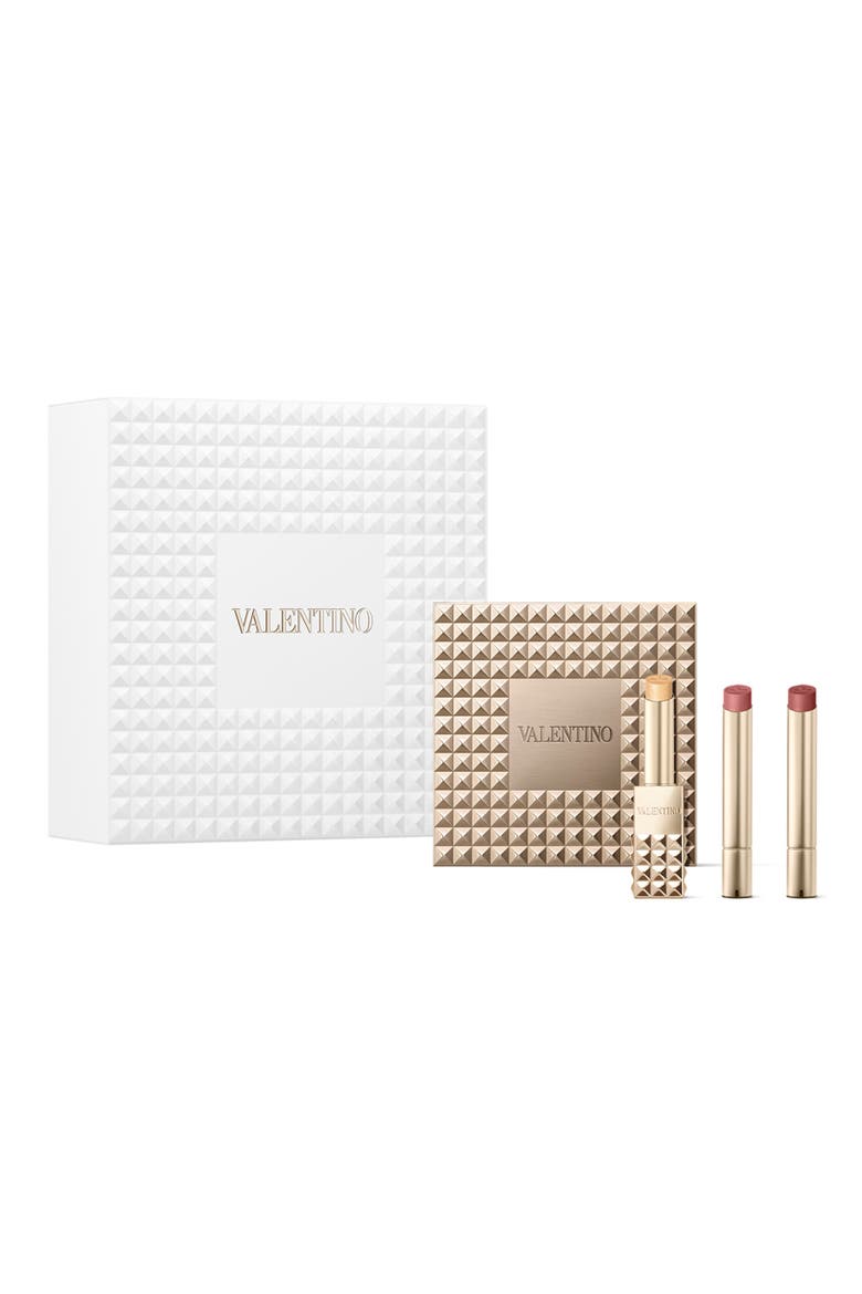 Spike Valentino Buttery Matte Refillable Lipstick Trio & Clutch $108 Value, Main, color, NO COLOR
