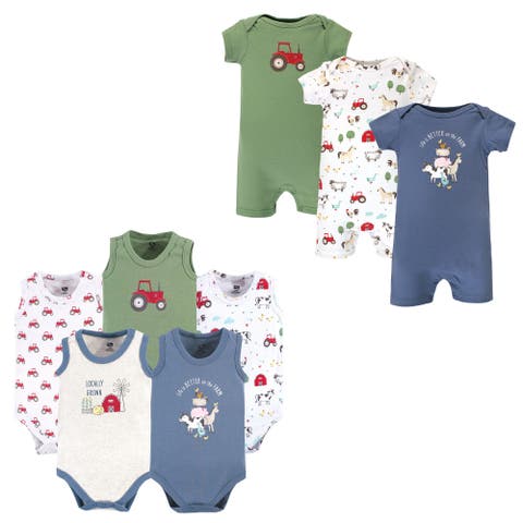 Cotton Bodysuits and Rompers, 8-Piece (Baby)