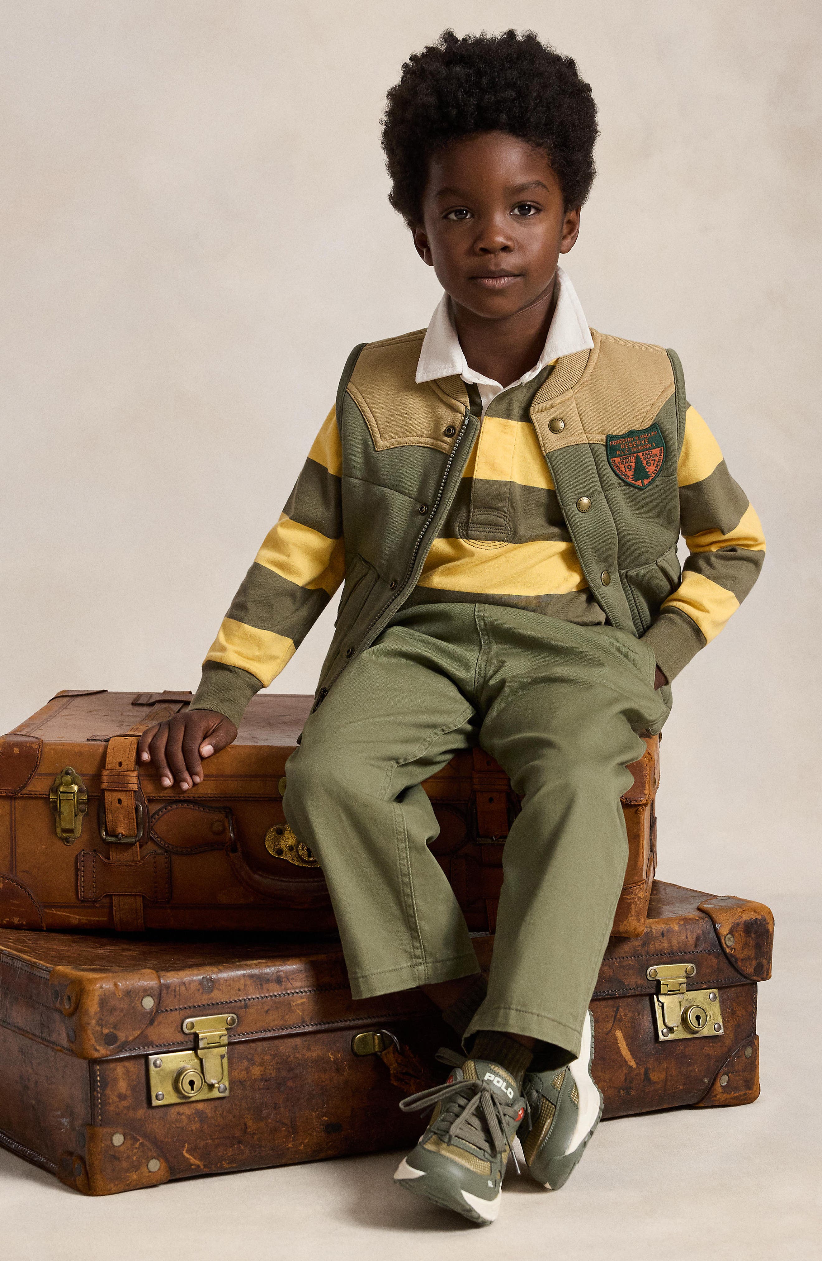 Polo Ralph Lauren Kids' Striped Cotton Rugby Shirt | Nordstrom