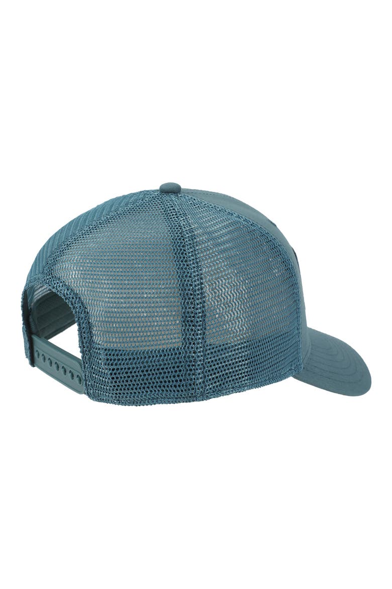 NB Stacked Patch Logo Trucker Hat, Alternate, color, BIG TEAL