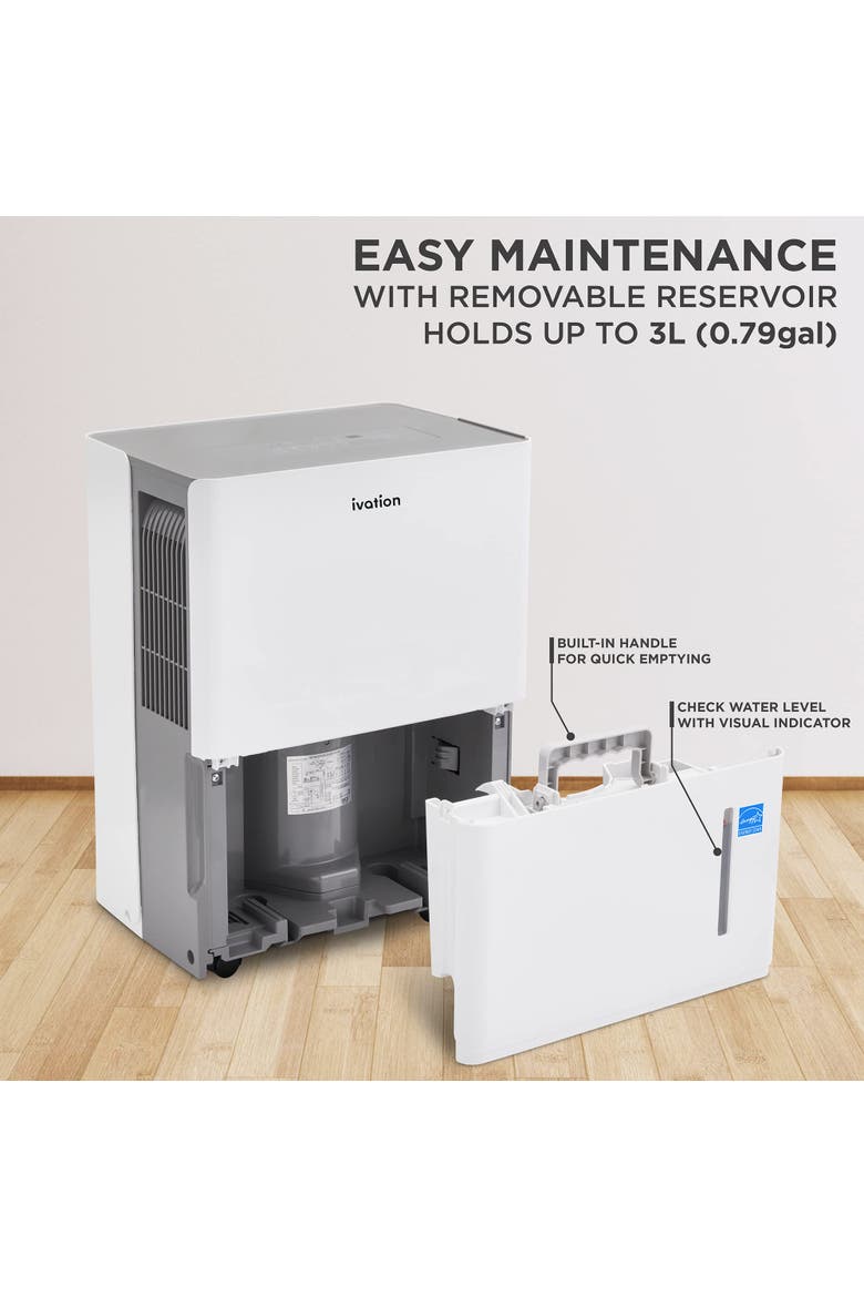 Energy Star Dehumidifier with Hose Connector, Humidity Control & Auto Shutoff, Alternate, color, White