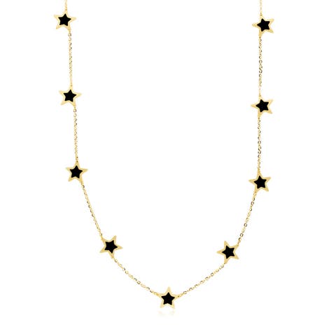 Onyx Star Station Necklace
