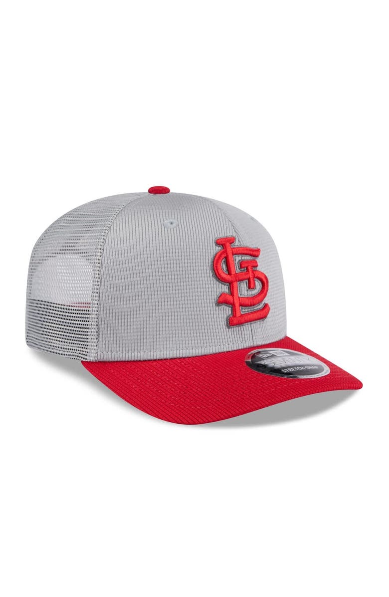 New Era Men's New Era  Gray/Red St. Louis Cardinals 2025 Batting Practice 9SEVENTY Stretch-Snap Trucker Hat, Alternate, color, 