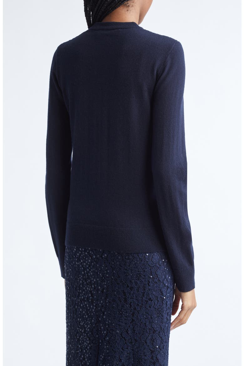 Sequin Embellished Floral Lace & Cashmere Cardigan, Alternate, color, MIDNIGHT
