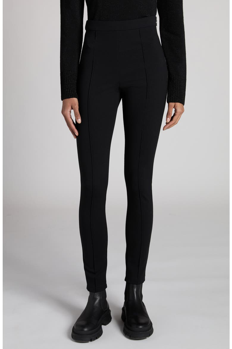 Pintuck High Waist Leggings, Main, color, BLACK