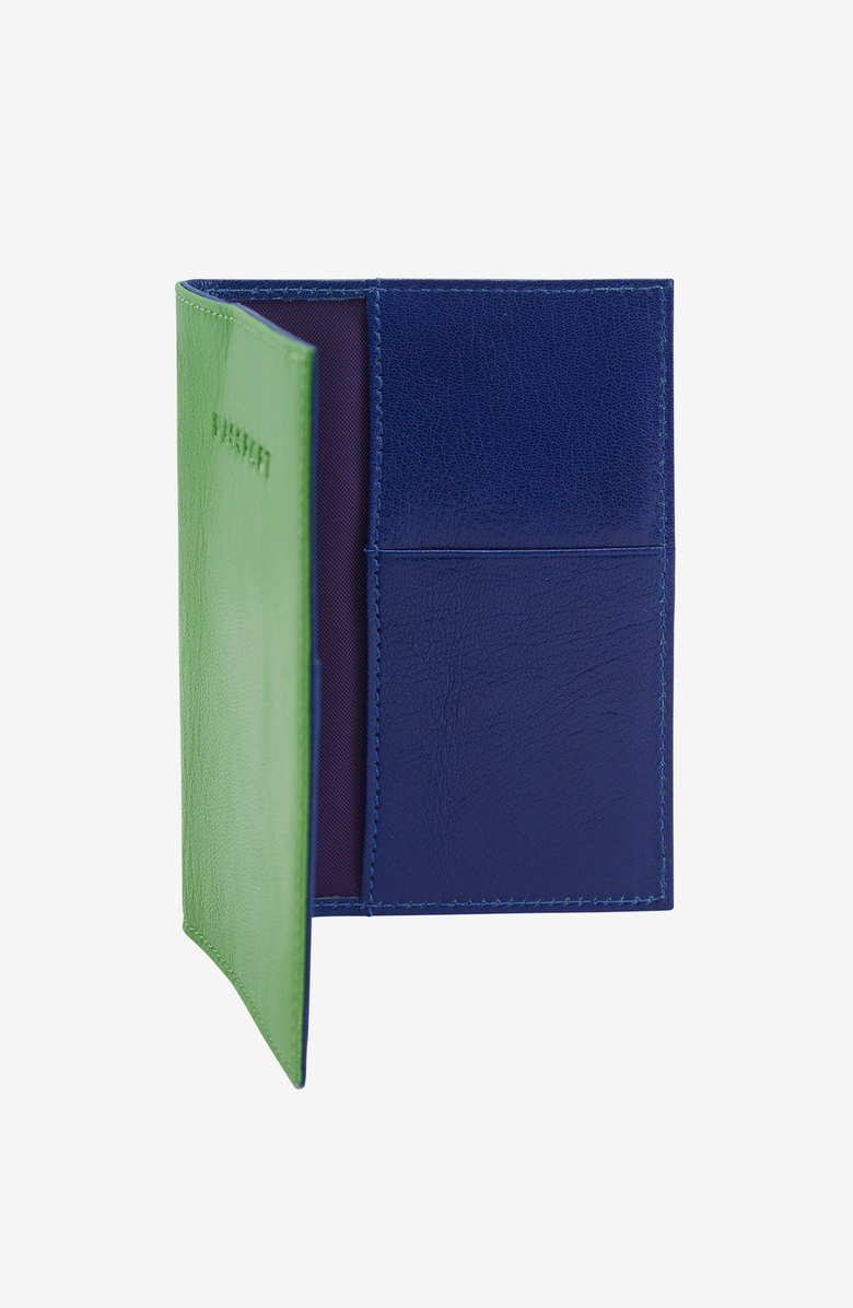 Tusk Siam Passport Cover, Alternate, color, Grass / Indigo