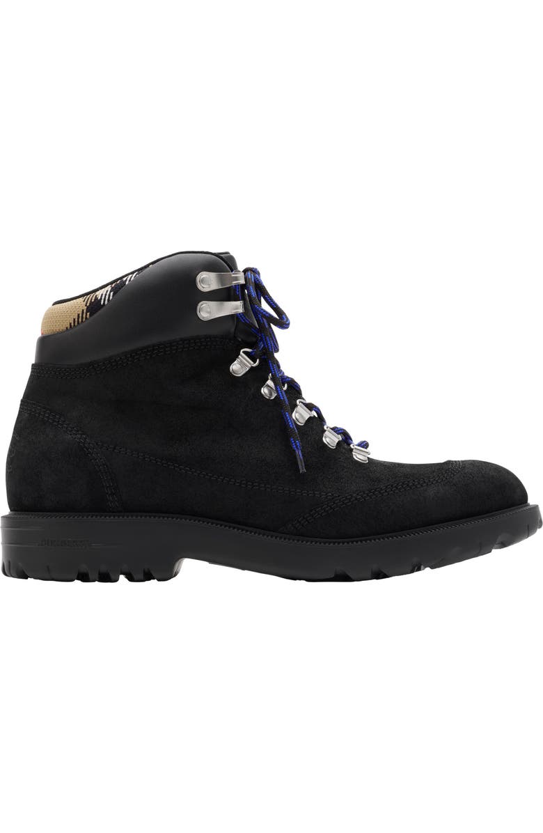 Burberry Suede Moor Hiking Boot, Main, color, Black
