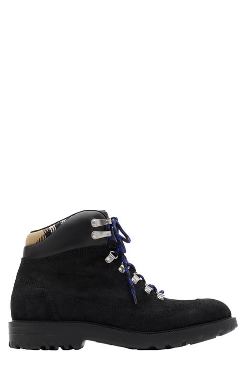 Burberry Suede Moor Hiking Boot In Black