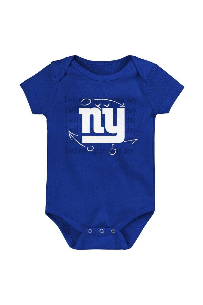 Newborn & Infant Royal/Red/Heather Gray New York Giants Three-Pack Eat, Sleep & Drool Retro Bodysuit Set, Alternate, color, Royal