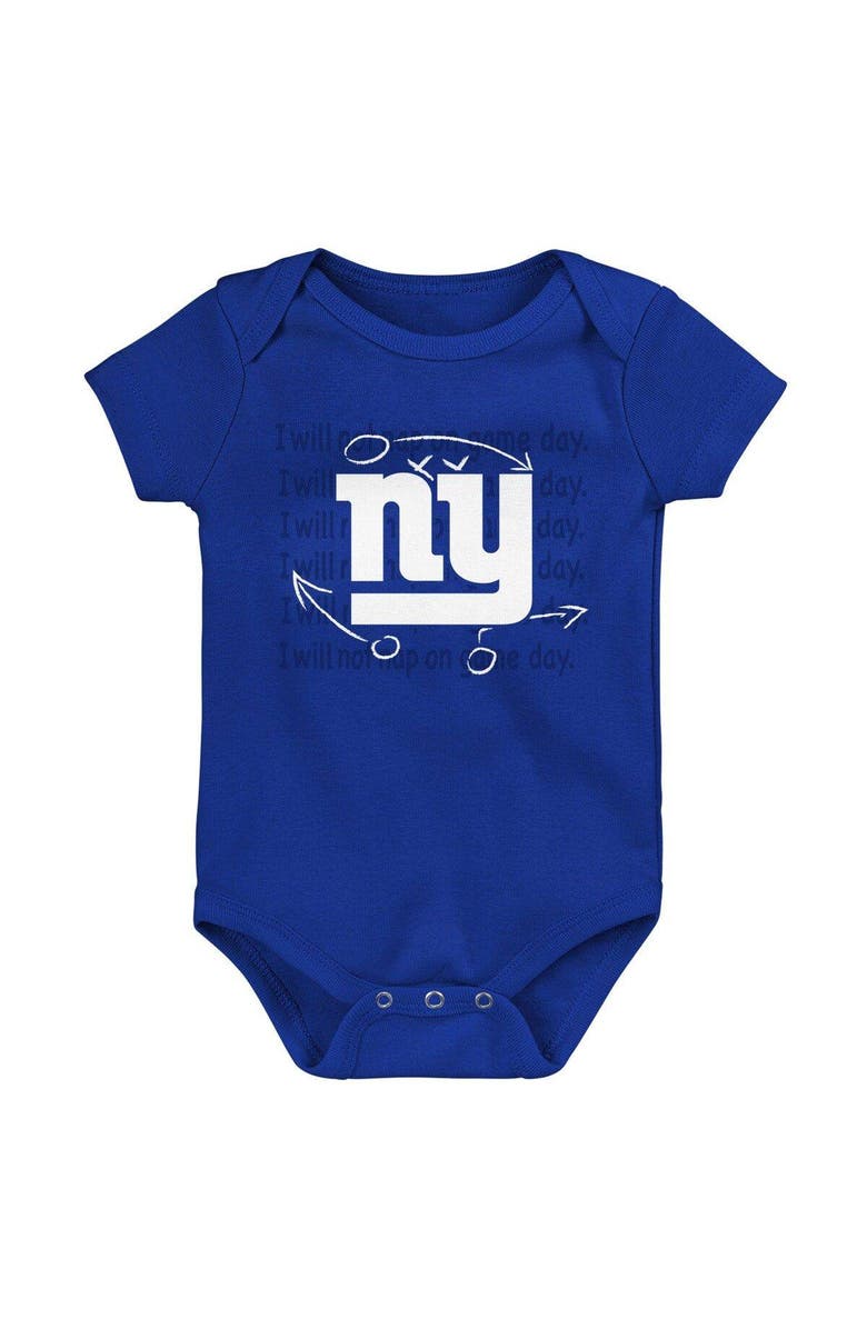 Outerstuff Newborn & Infant Royal/Red/Heather Gray New York Giants Three-Pack Eat, Sleep & Drool Retro Bodysuit Set, Alternate, color, Royal
