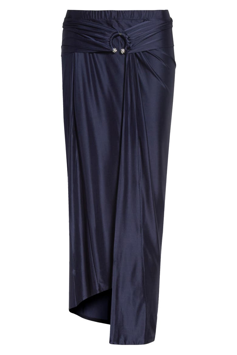 Pierced Asymmetric Jersey Midi Skirt, Alternate, color, DEEP NAVY