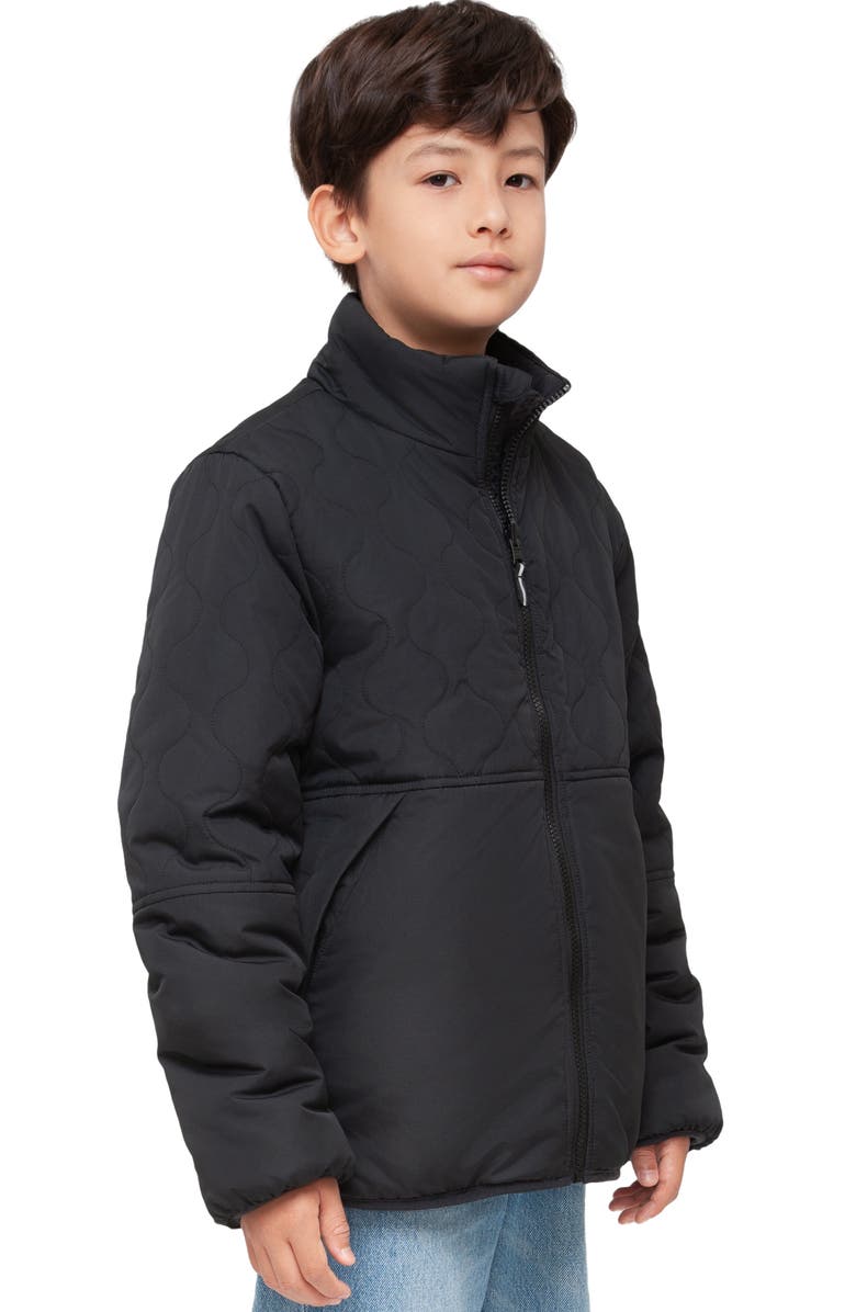 Rokka&Rolla Kids' Reversible Warm Fleece Puffer Jacket, Alternate, color, Black