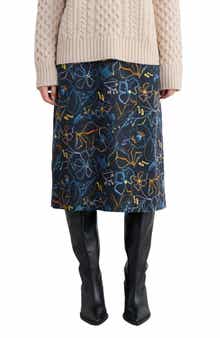 Forest View Floral Organic Cotton Corduroy A-Line Skirt