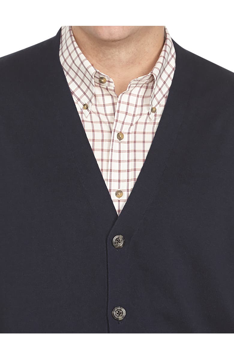 Harbor Bay by DXL Big & Tall V-Neck Cardigan, Alternate, color, Midnight