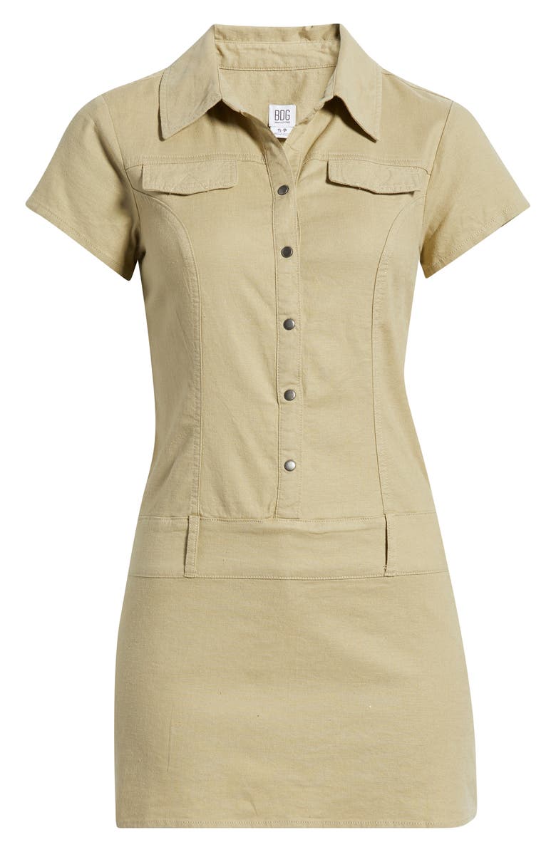 BDG Urban Outfitters Polly Linen Blend Romper, Alternate, color, Beige