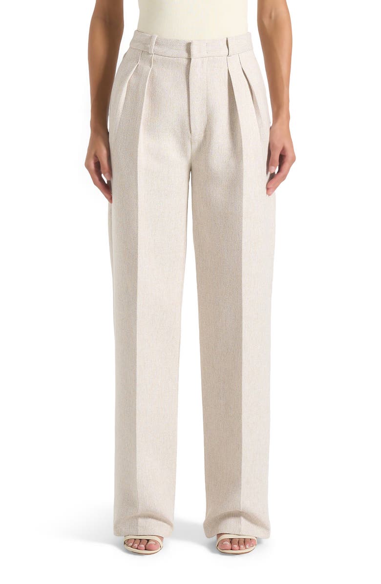 Manière De Voir Julie Tailored Twin Pleat Trousers, Alternate, color, Light Beige