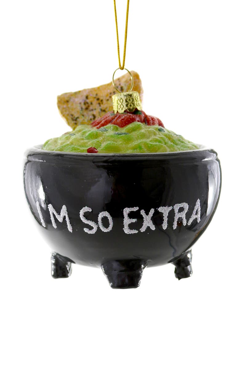 Cody Foster & Co. I'm So Extra Glass Ornament, Main, color, Black Multi