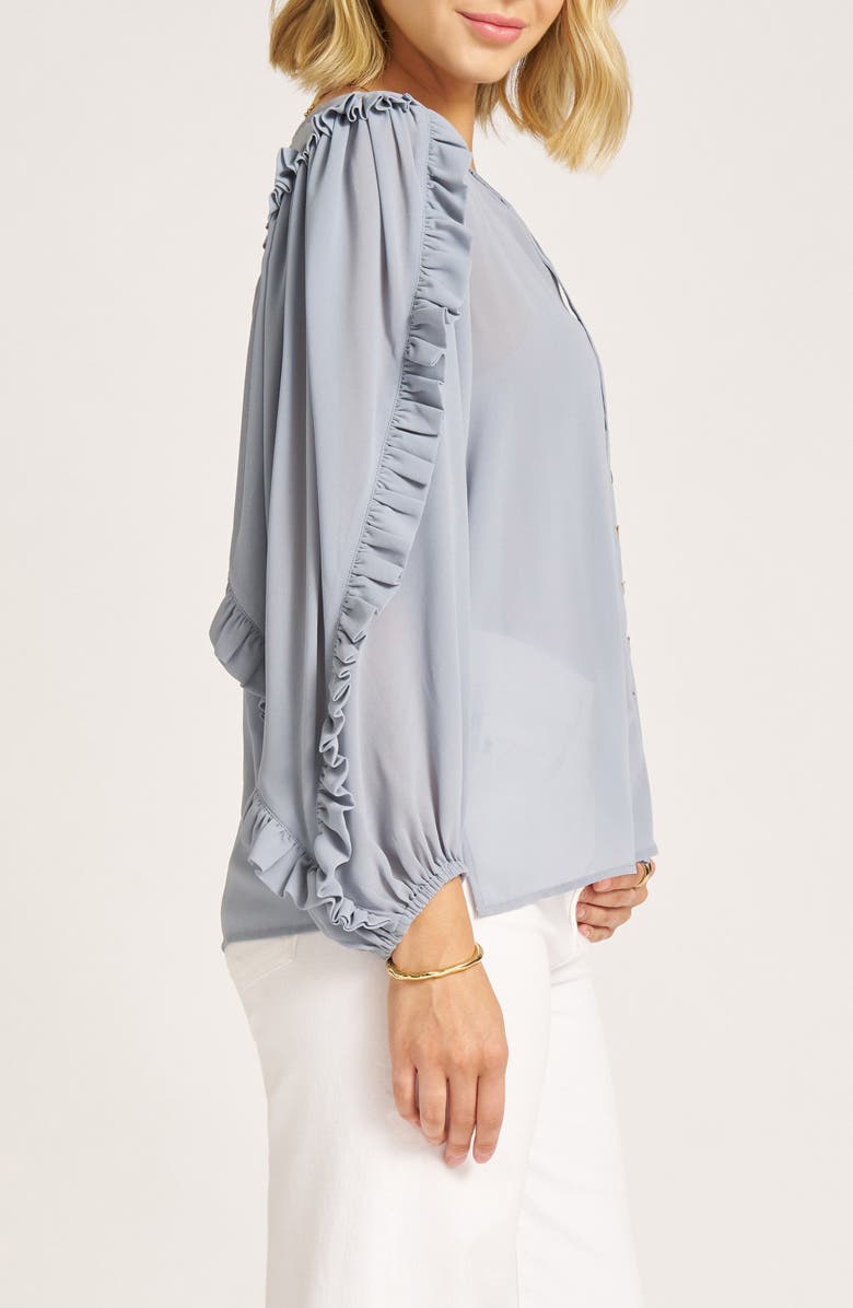 matty m. Tawny Button-Up Shirt, Alternate, color, Smoke