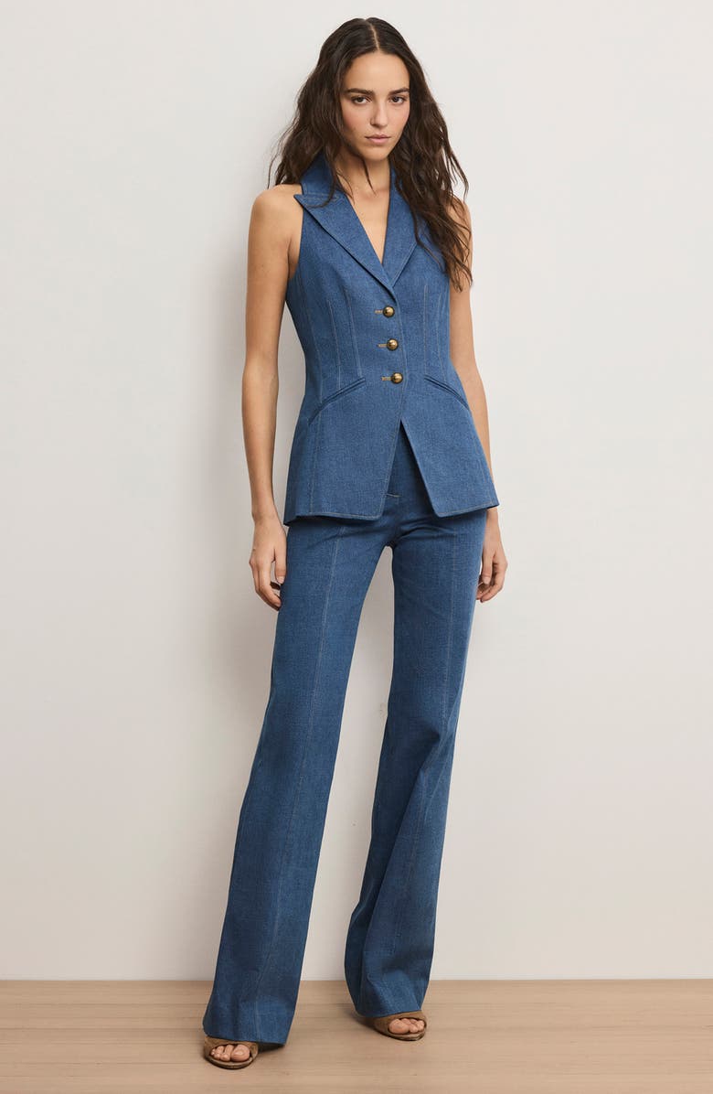 Veronica Beard Costa Denim Vest, Alternate, color, Cosmo